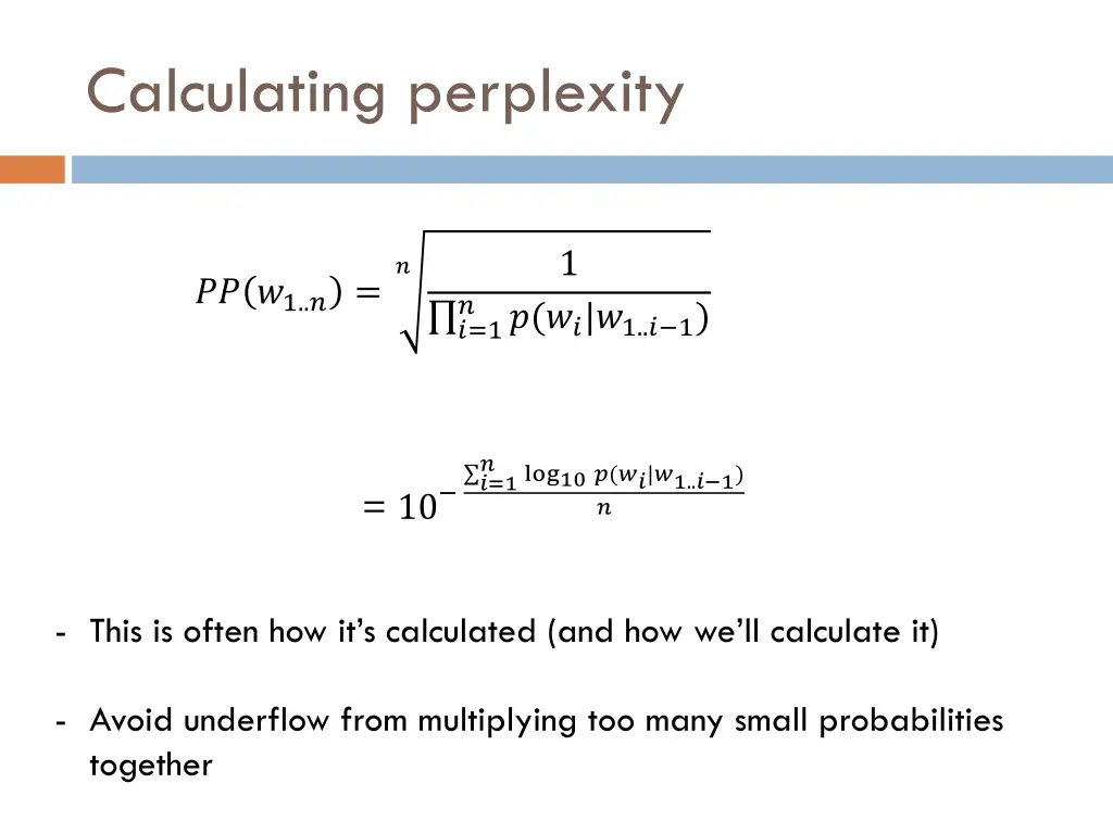 calculating perplexity