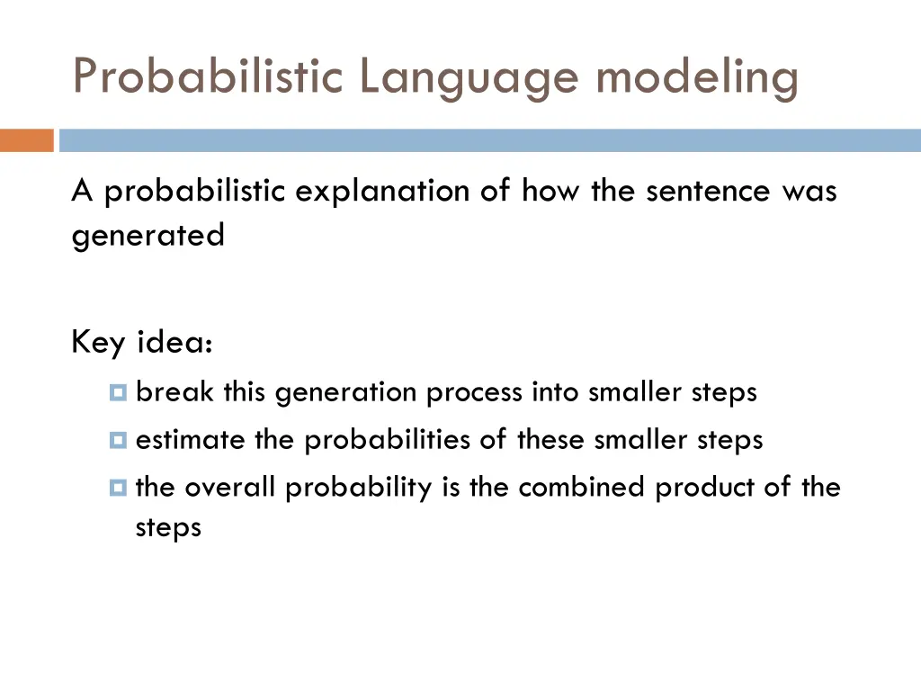 probabilistic language modeling