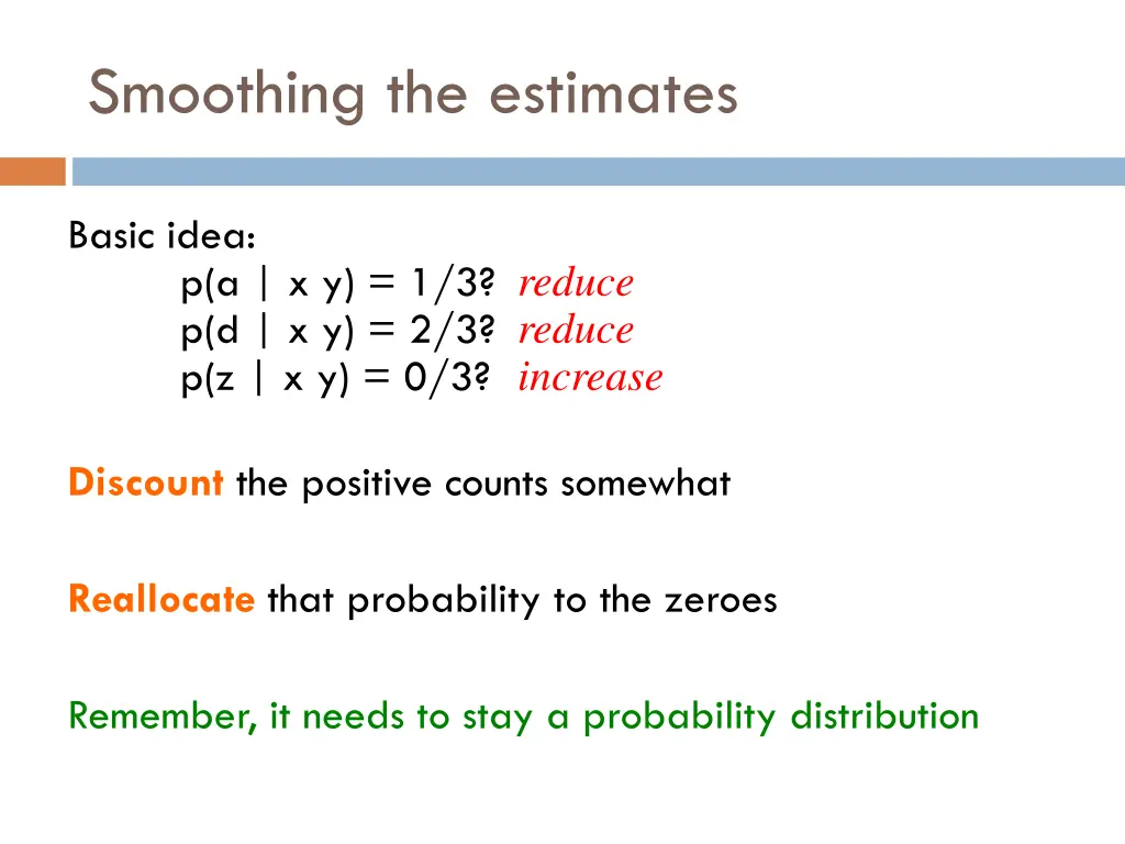 smoothing the estimates