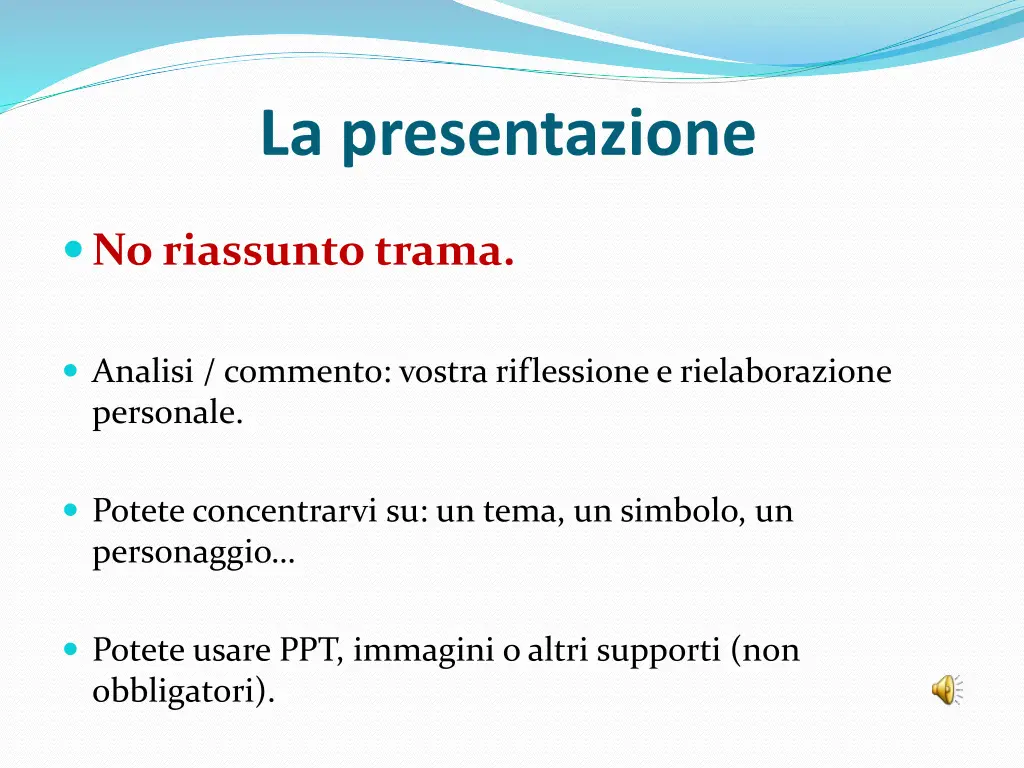 la presentazione