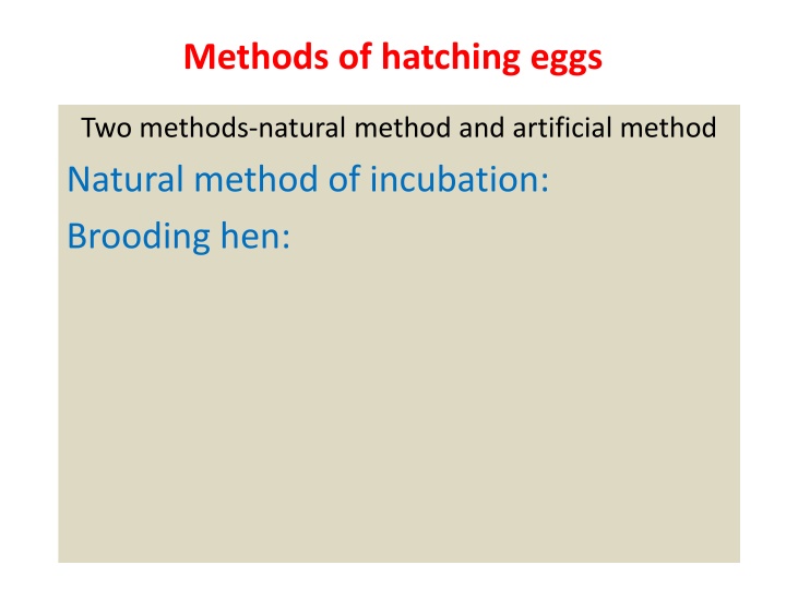 methods of hatching eggs