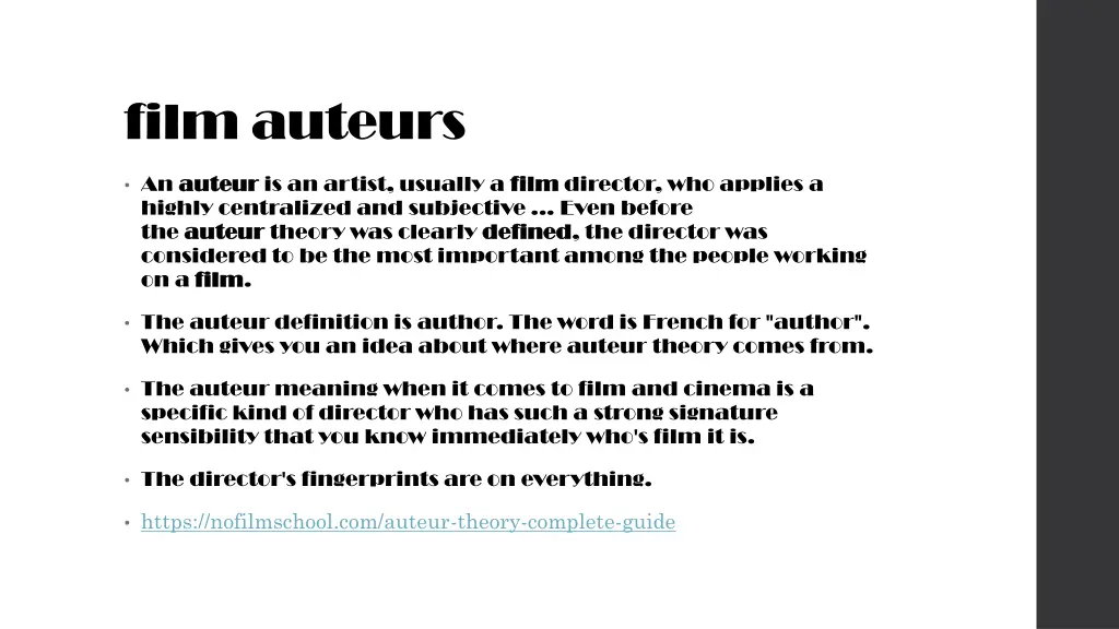 film auteurs