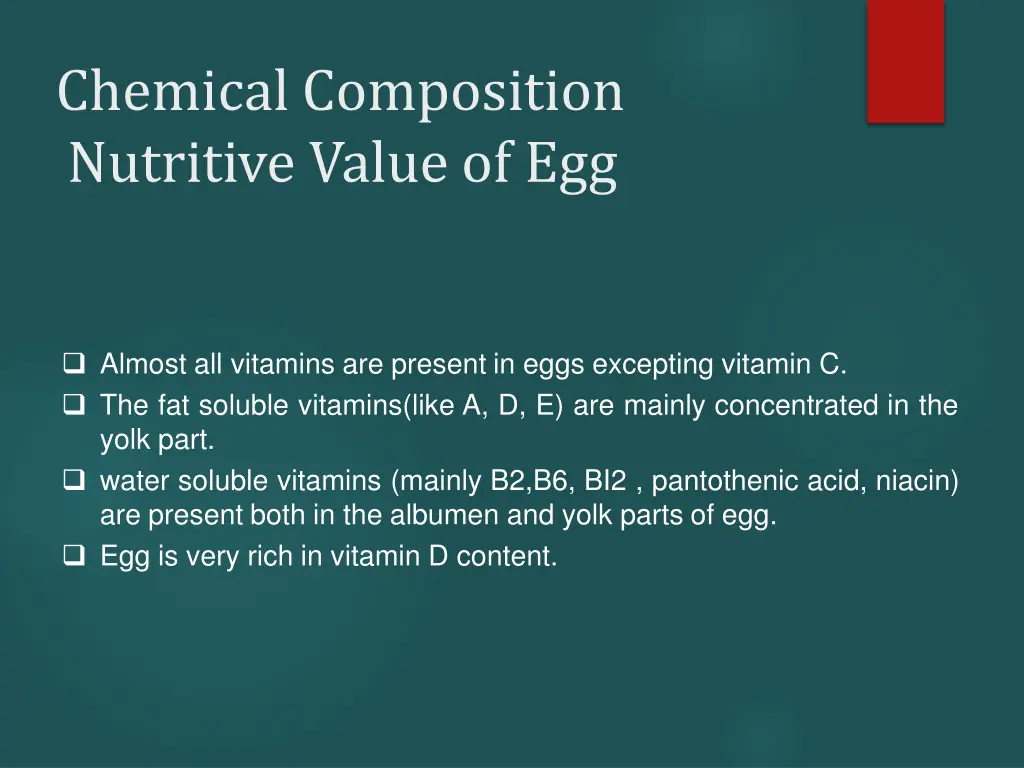 chemical composition nutritive value of egg 1