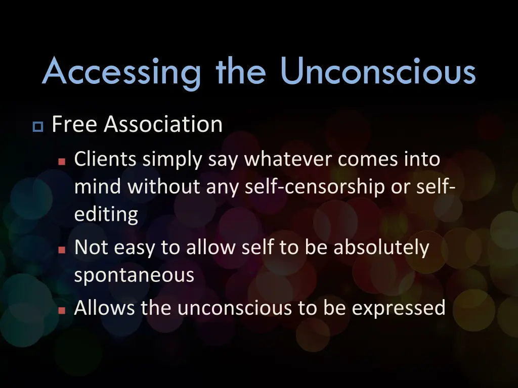 accessing the unconscious