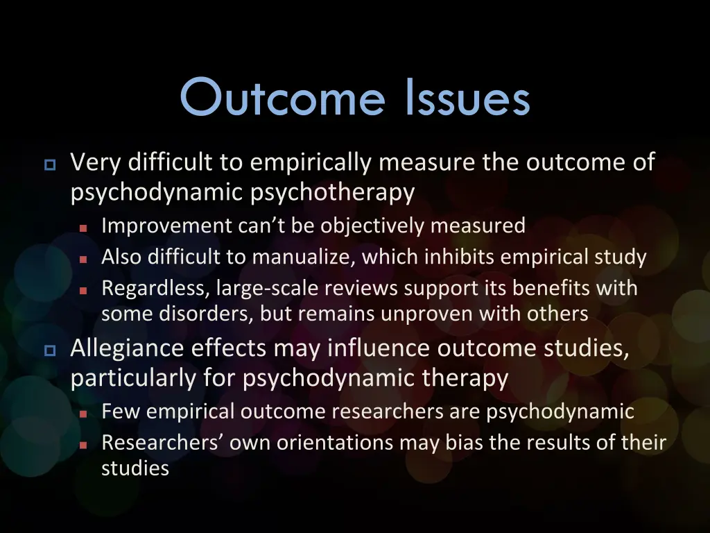 outcome issues