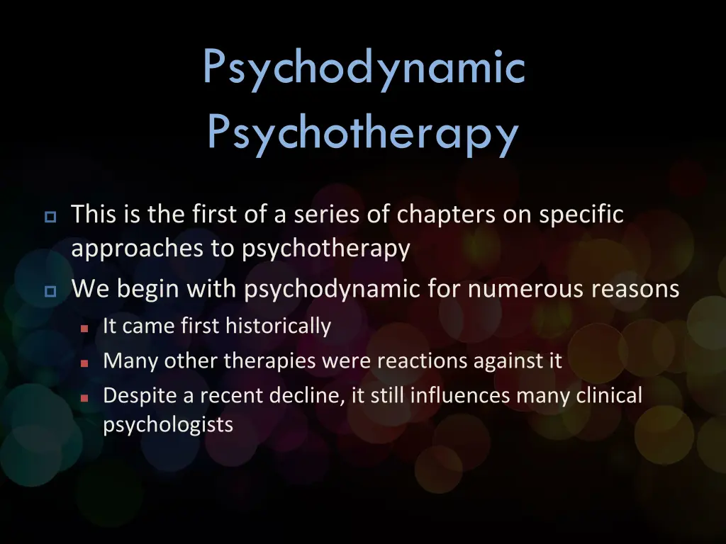 psychodynamic psychotherapy