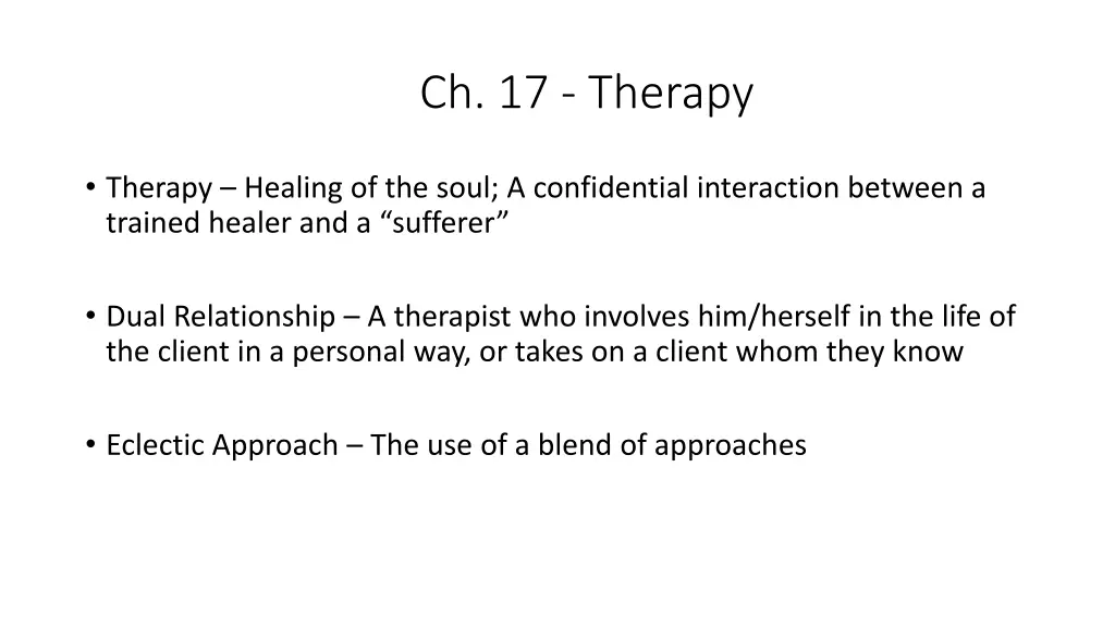 ch 17 therapy