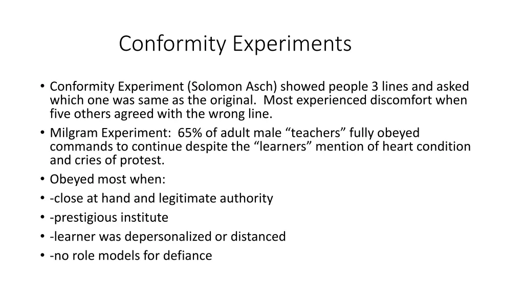 conformity experiments