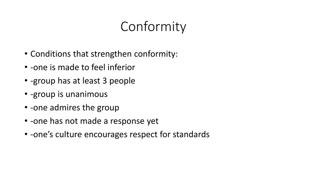 conformity