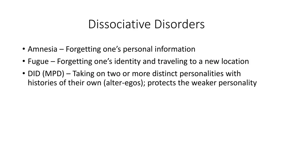 dissociative disorders