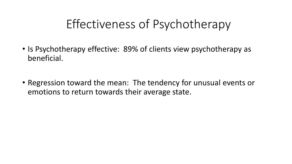 effectiveness of psychotherapy