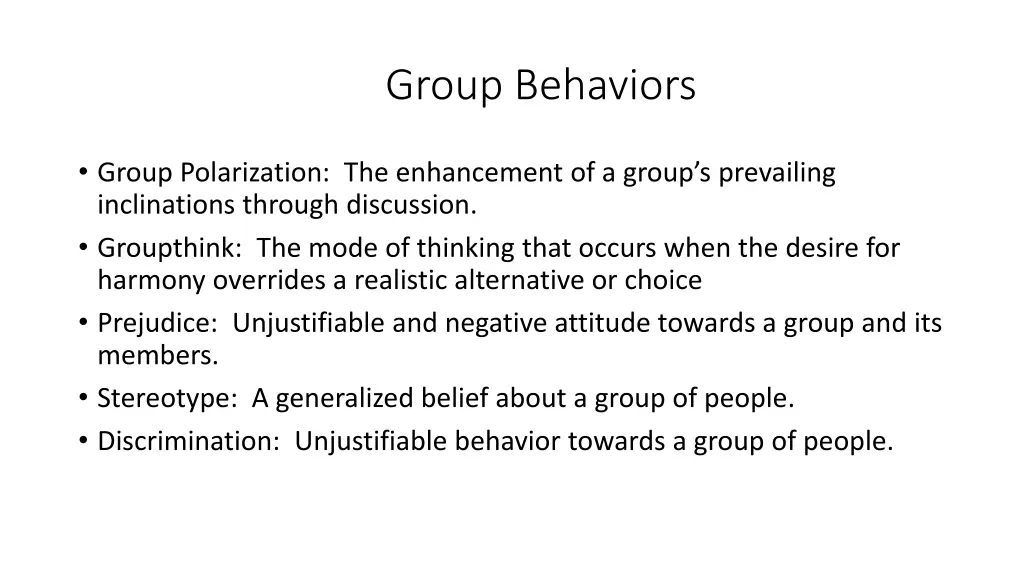 group behaviors