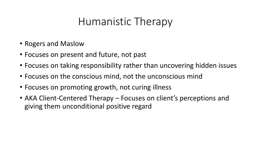 humanistic therapy