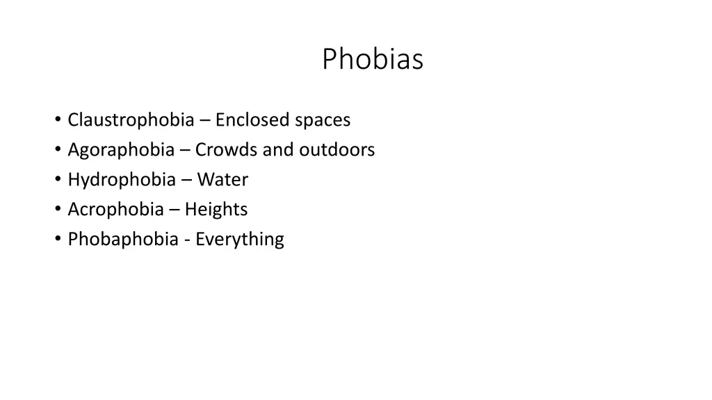 phobias