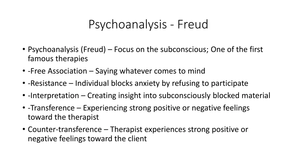 psychoanalysis freud