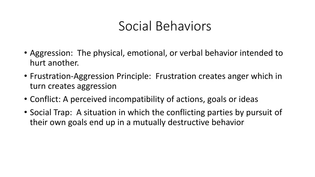 social behaviors 1