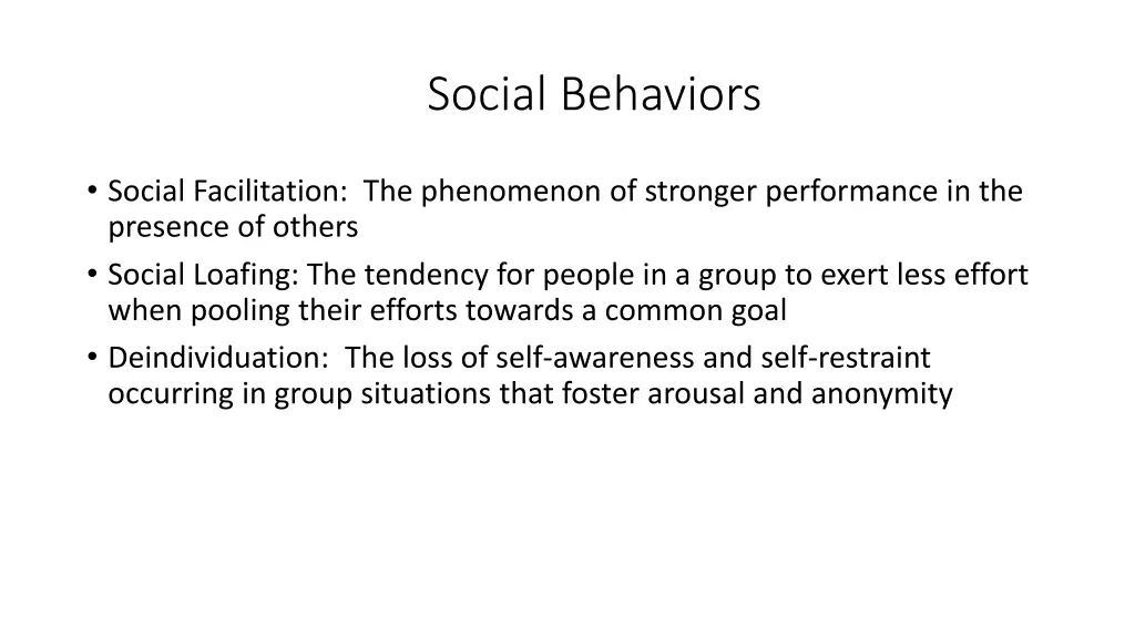 social behaviors