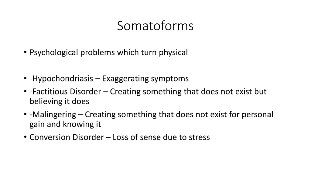 somatoforms