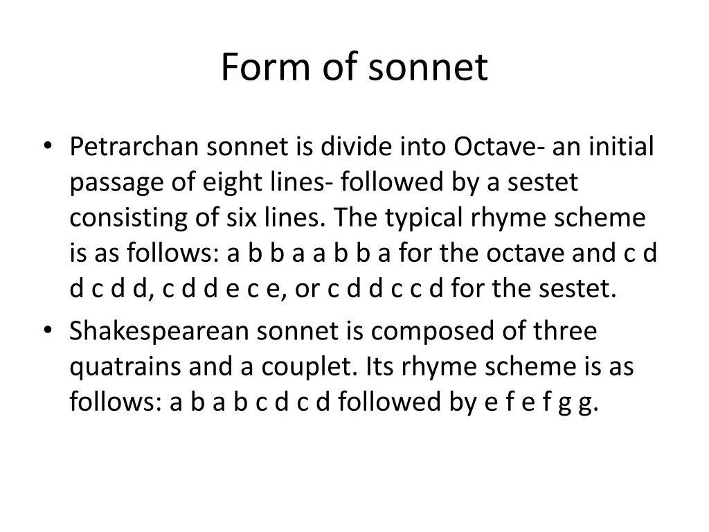 form of sonnet