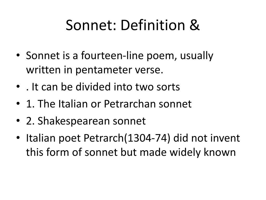 sonnet definition