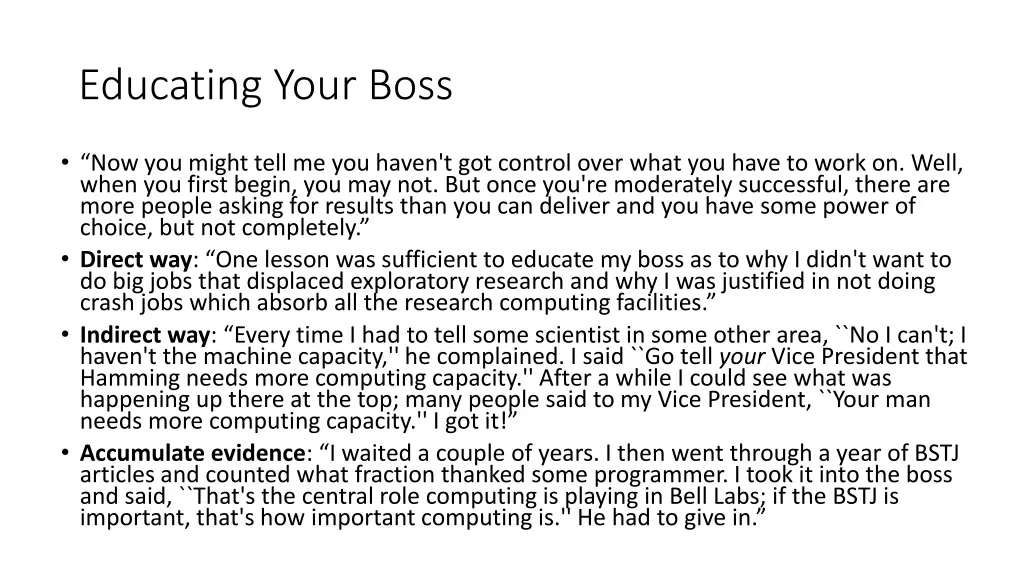 educating your boss