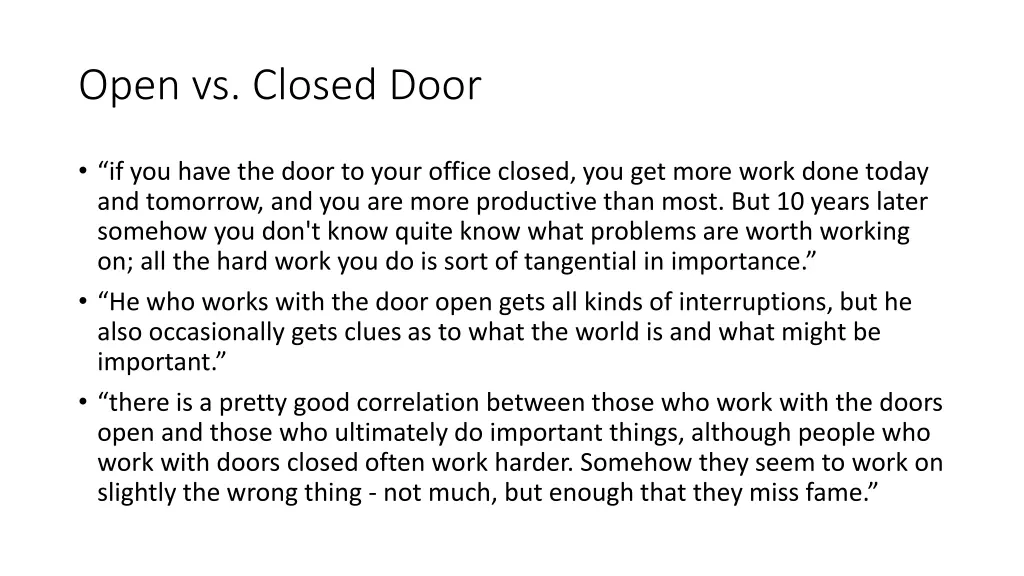 open vs closed door