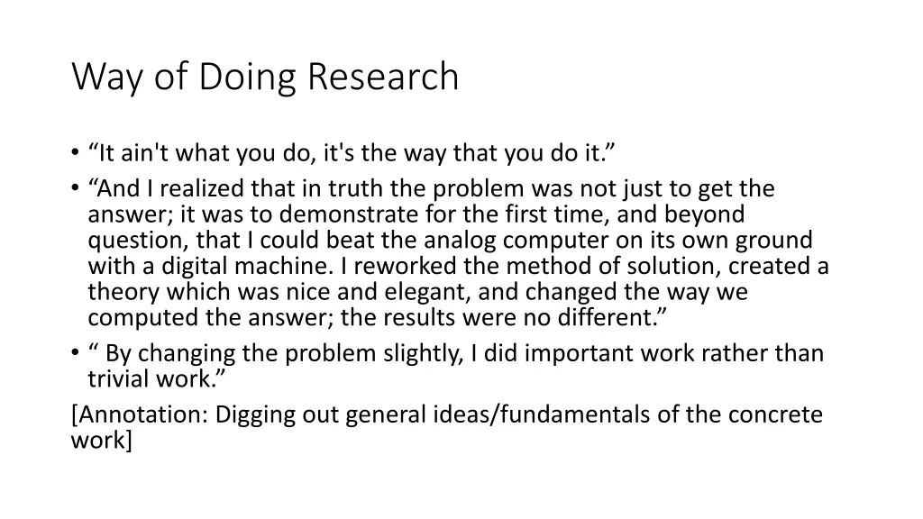 way of doing research