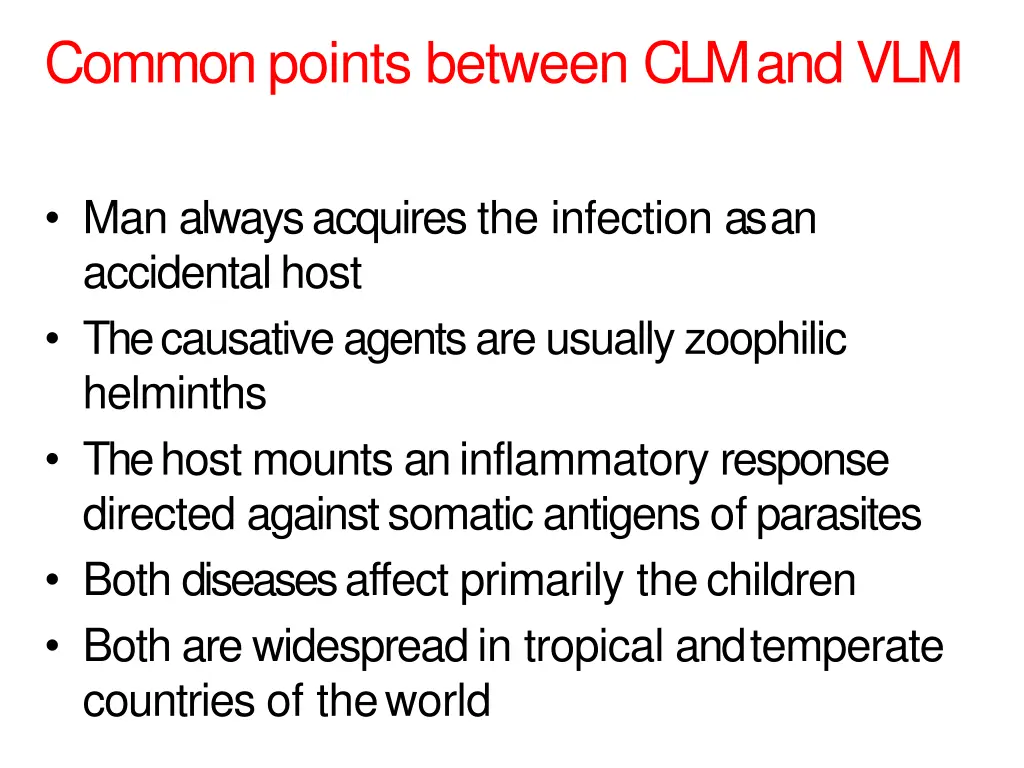 common points between clm andvlm