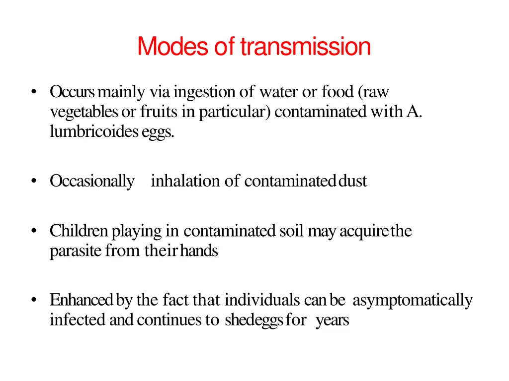 modes oftransmission