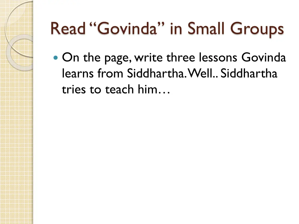 read govinda in small groups