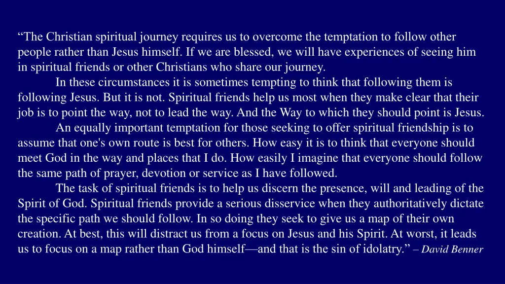 the christian spiritual journey requires