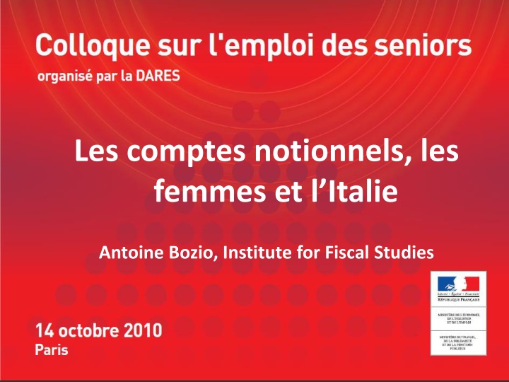 les comptes notionnels les femmes et l italie