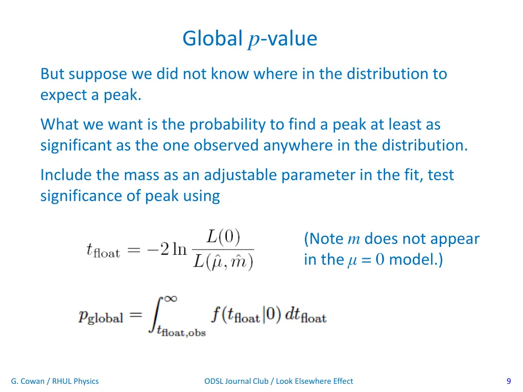 global p value