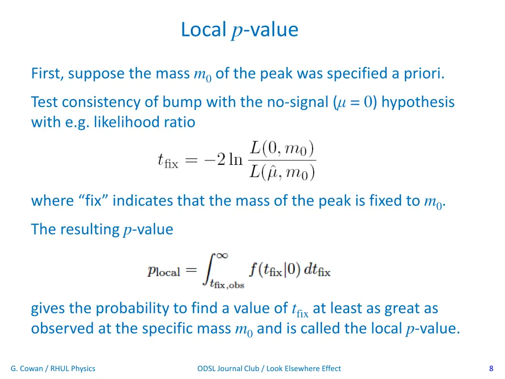 local p value