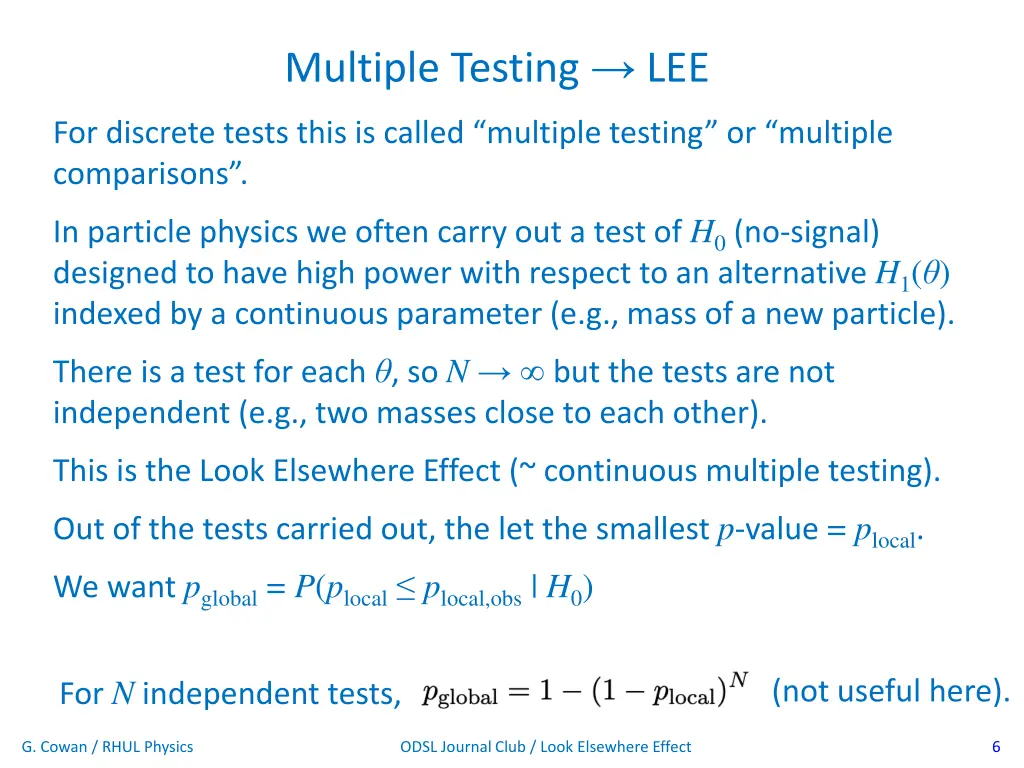 multiple testing lee