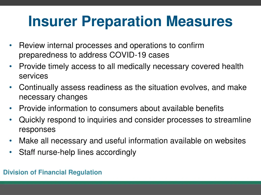 insurer preparation measures