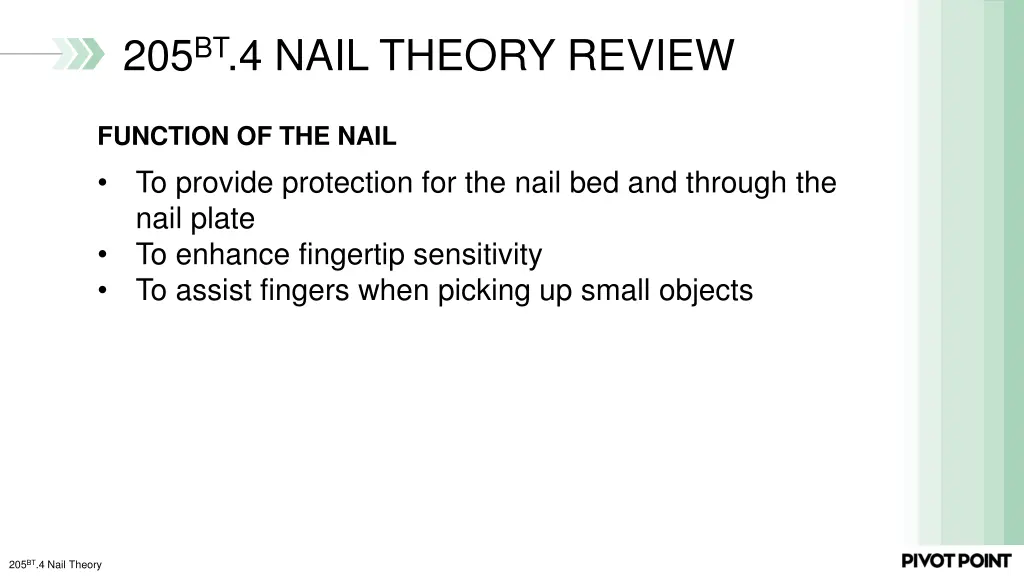 205 bt 4 nail theory review 2