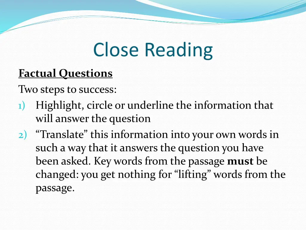 close reading 1