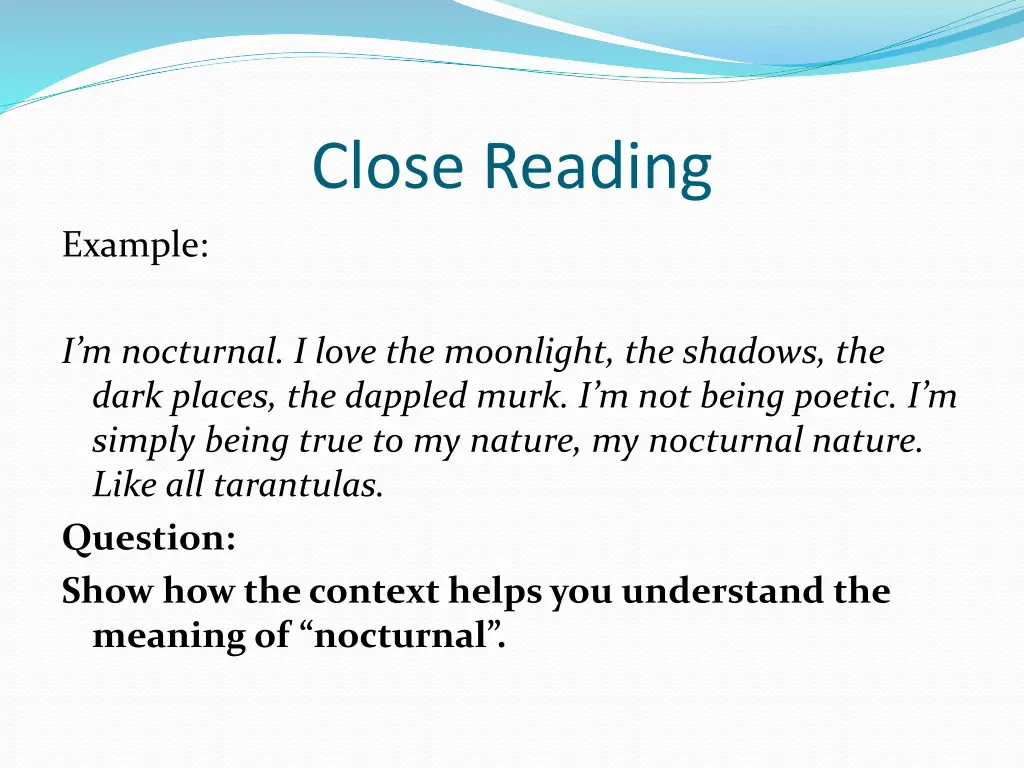 close reading 6