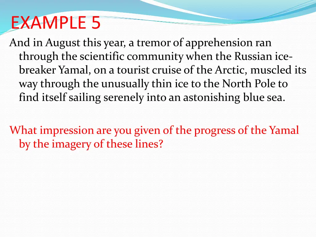 example 5 and in august this year a tremor