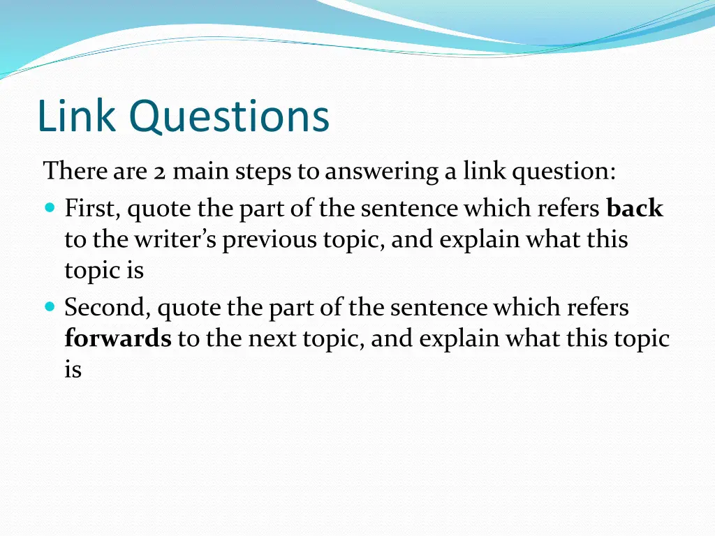 link questions 1