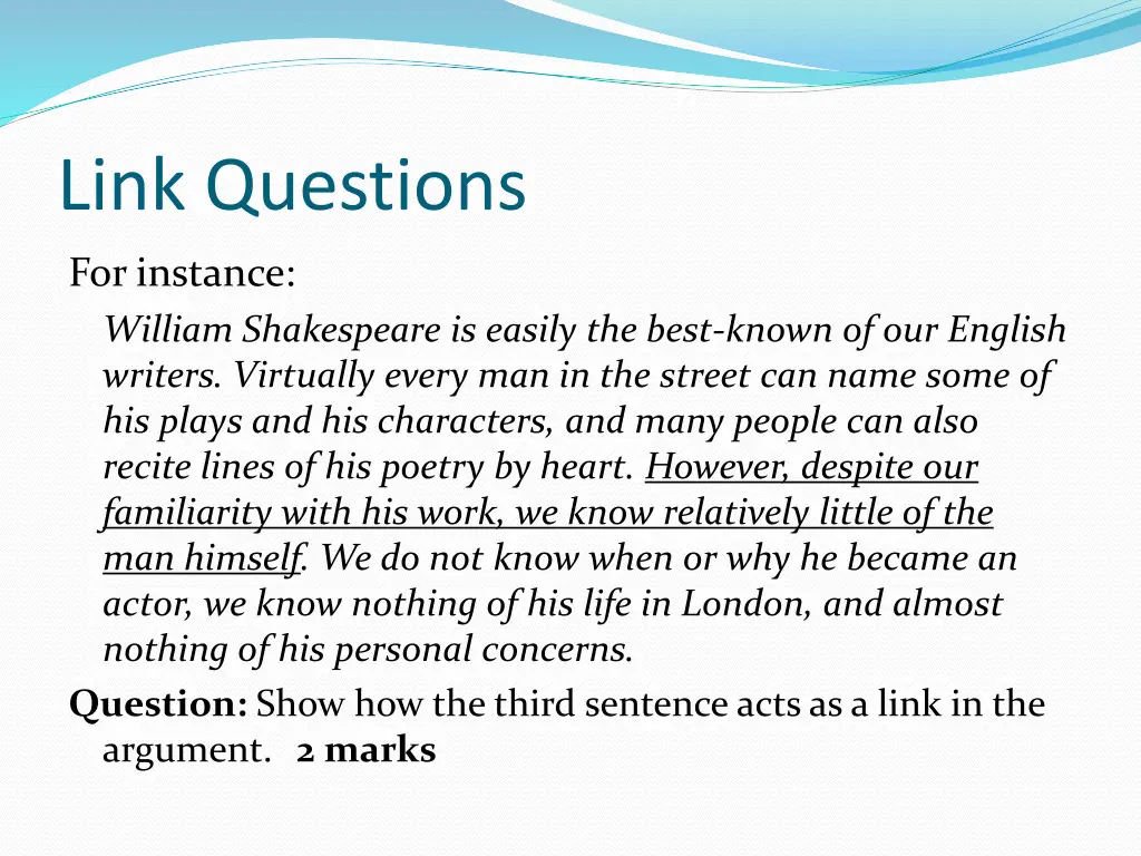 link questions 2