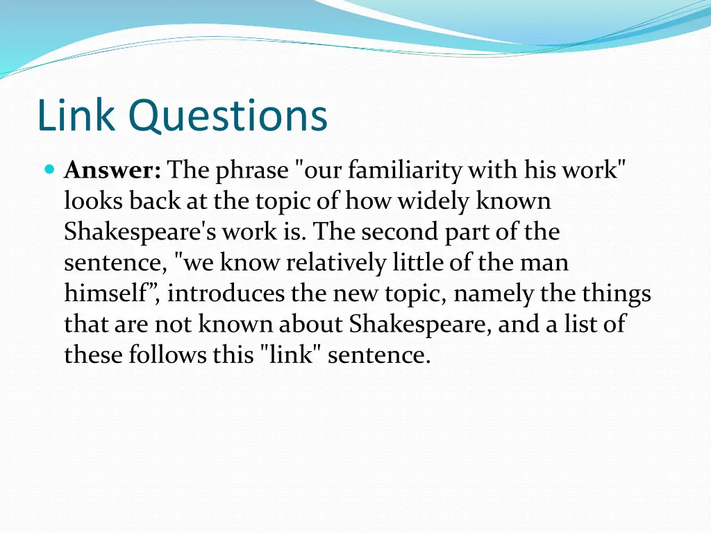 link questions 5