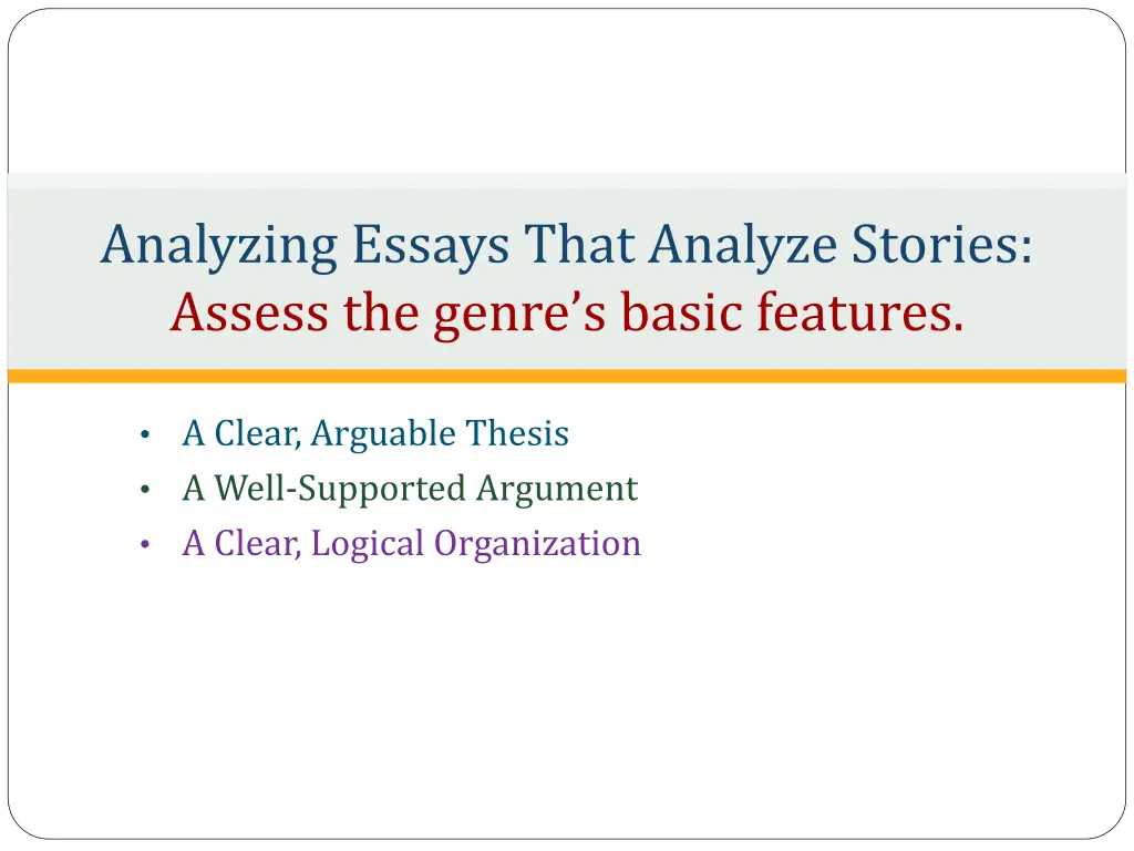 analyzing essays that analyze stories assess