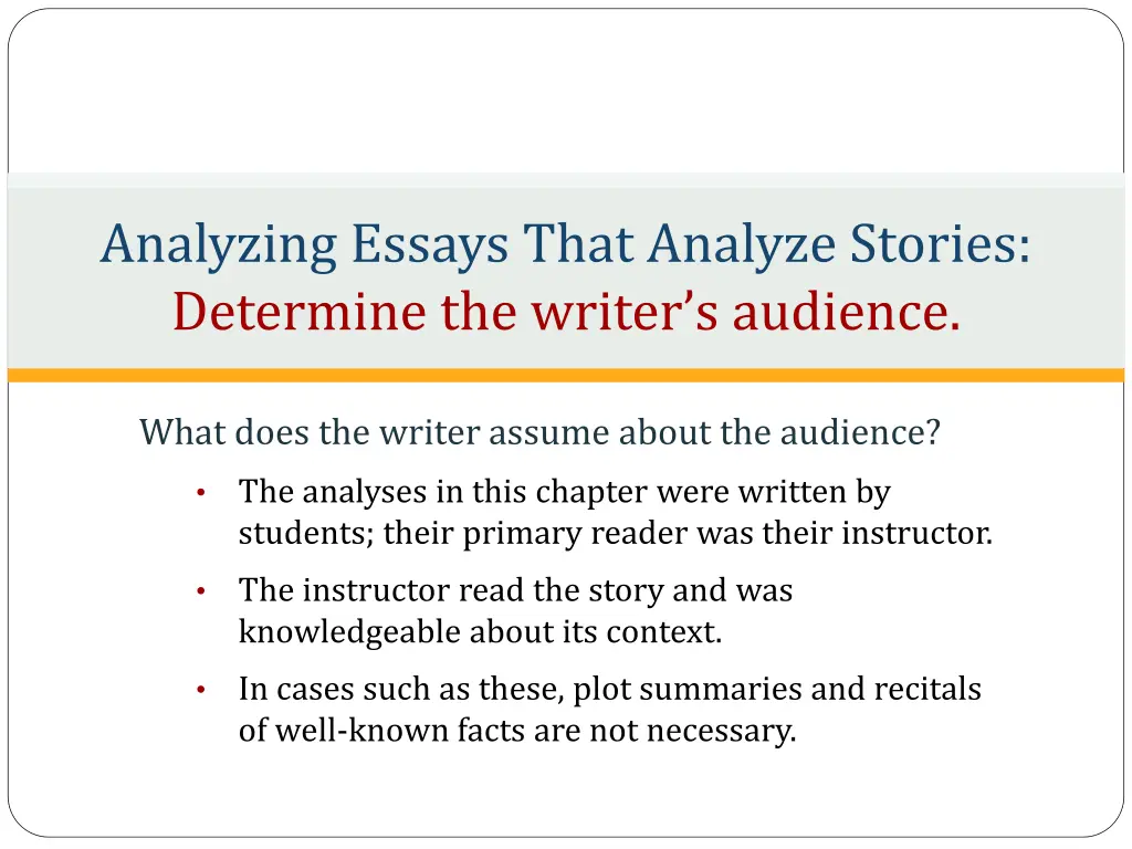 analyzing essays that analyze stories determine 1