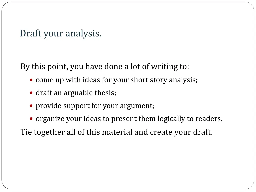 draft your analysis