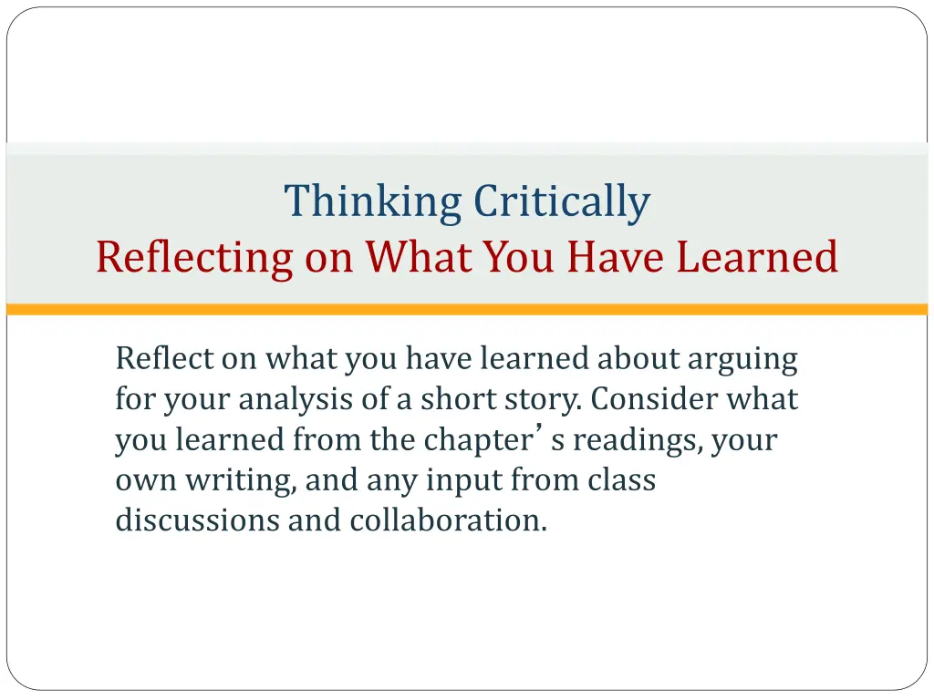 thinking critically