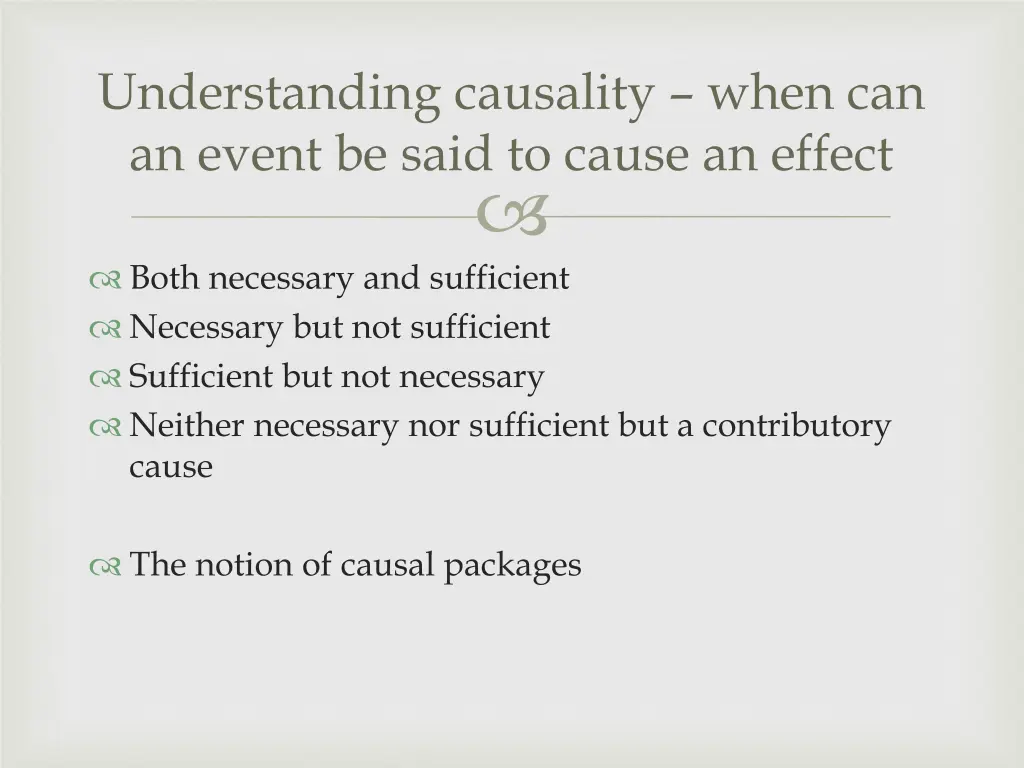 understanding causality when can an event be said