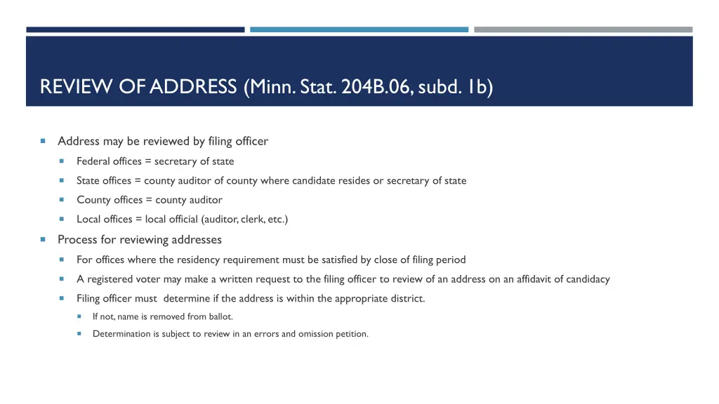 review of address minn stat 204b 06 subd 1b