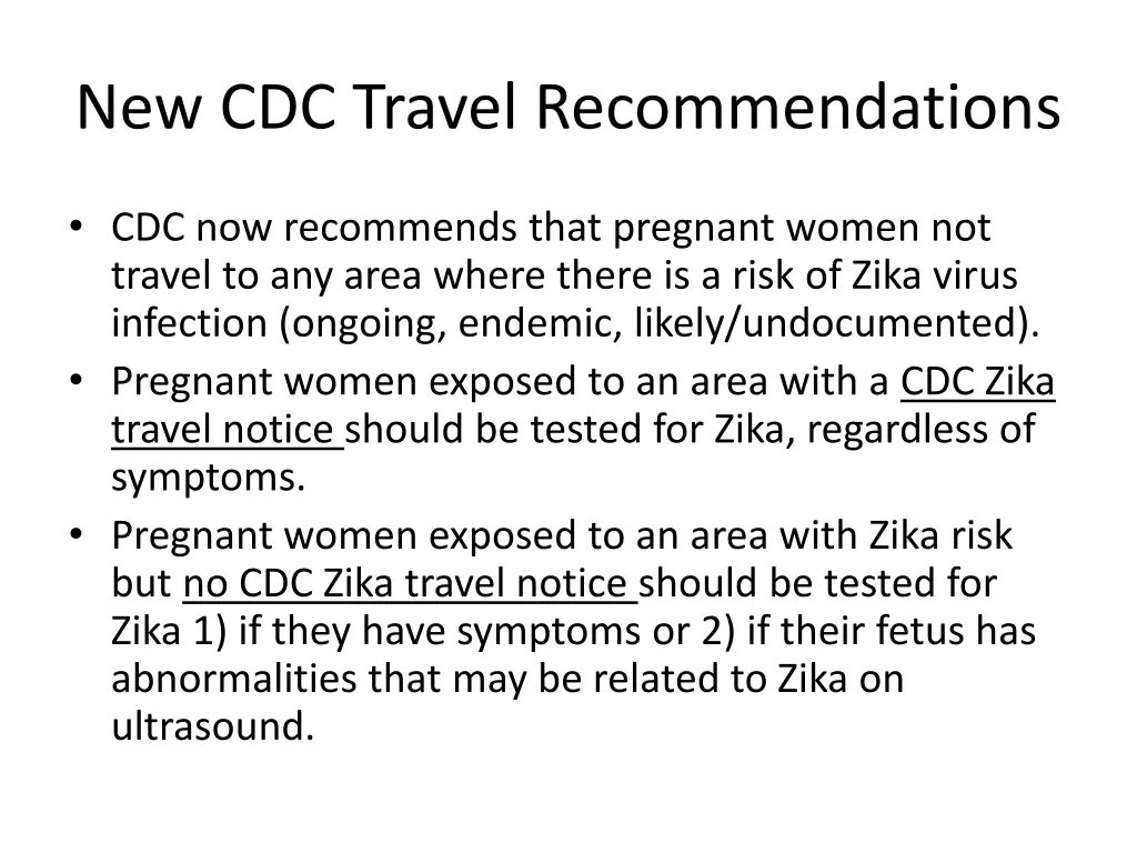 new cdc travel recommendations